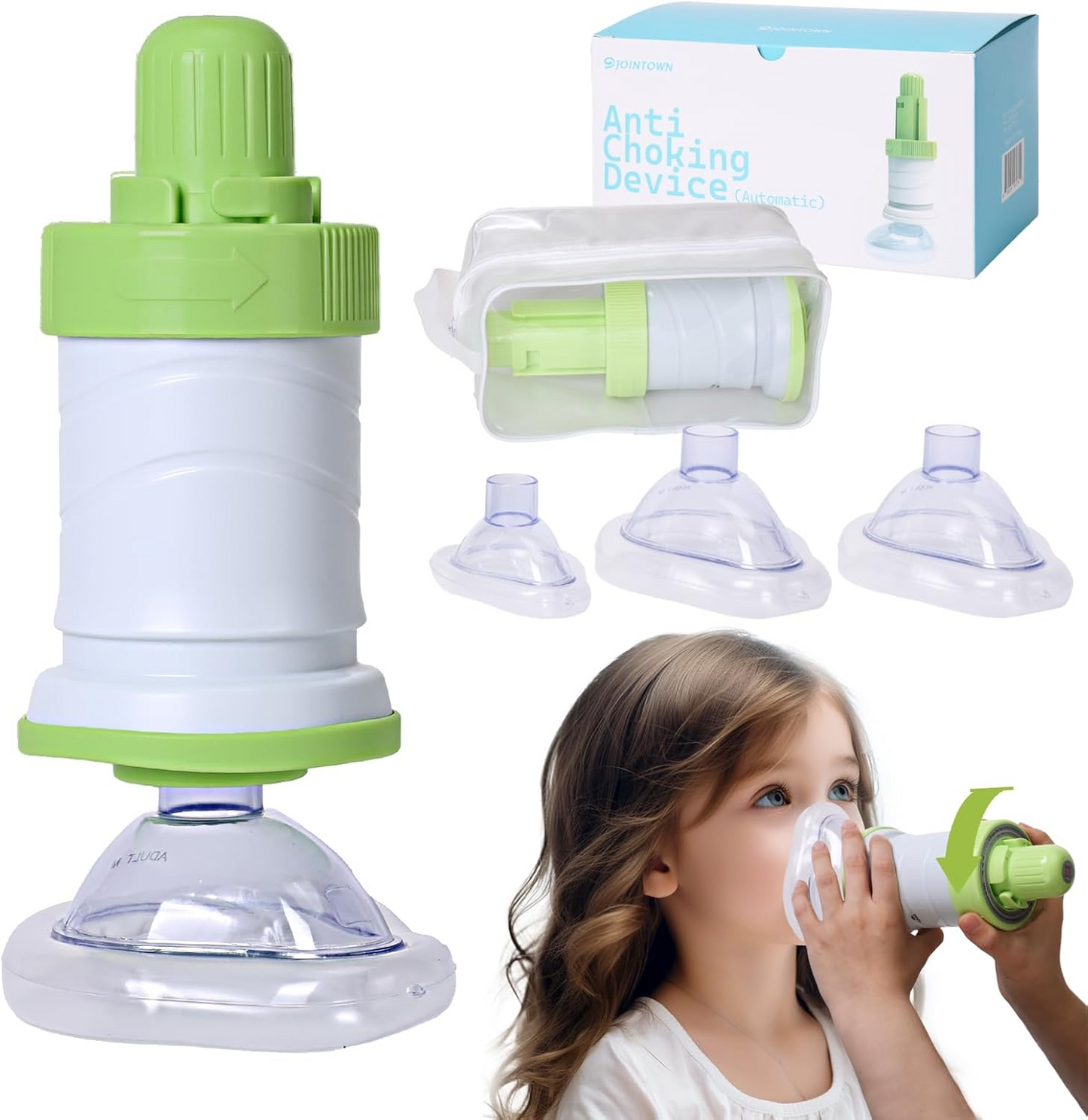 FSA HSA Automatic Choking Rescue Device for Kids and Adults with 3 Masks, Portable Dechoker Anti Choking Device,Strong Suction Home Emergency Kit,First Aid Airway Assist Device