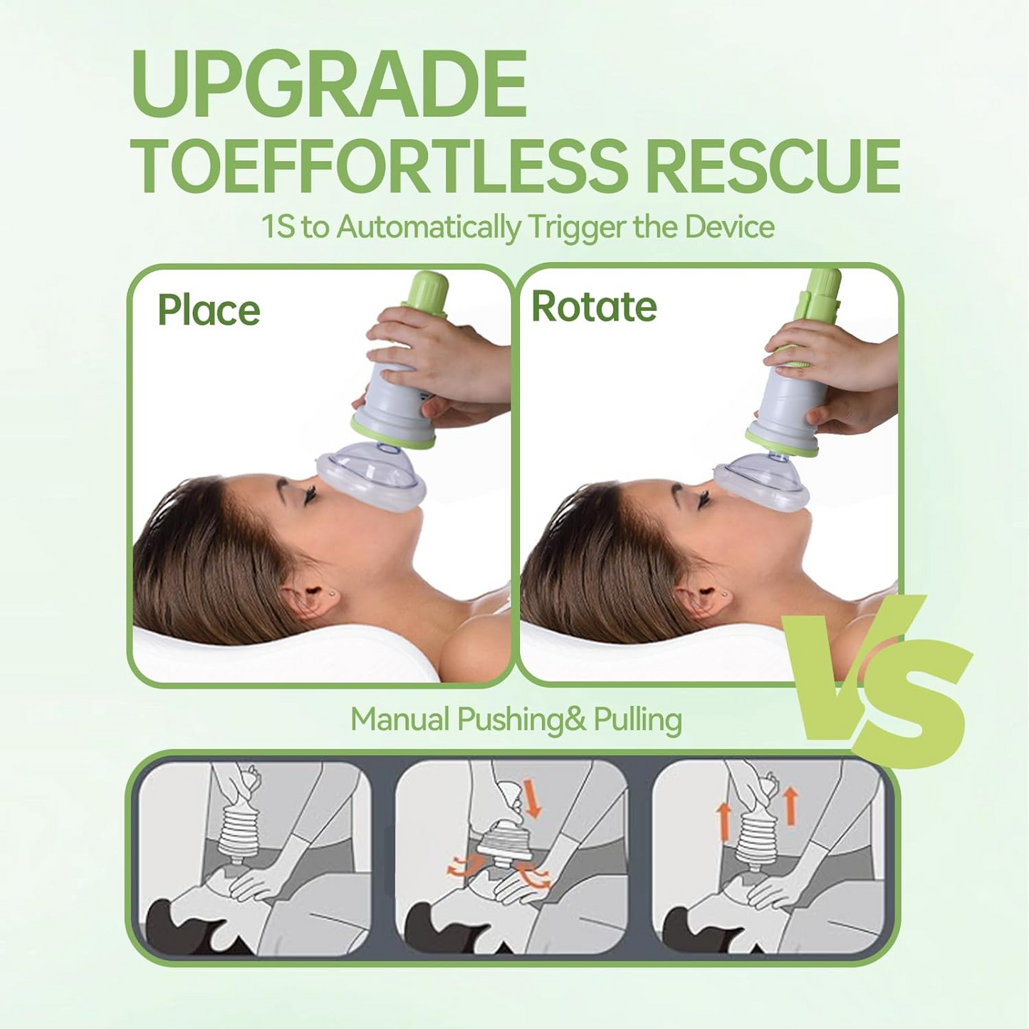 FSA HSA Automatic Choking Rescue Device for Kids and Adults with 3 Masks, Portable Dechoker Anti Choking Device,Strong Suction Home Emergency Kit,First Aid Airway Assist Device