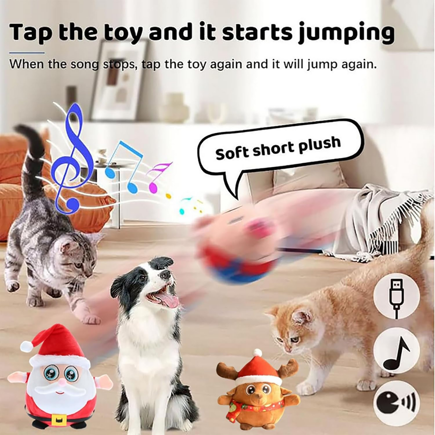 2024 Active Motion Plush Pet Toy, Upgraded Interactive Electronic Canine Companion, Features a Squeaky, Mobile Dog Ball,Interactive Dog Ball Mobile Toy with Recording and Music (Pig Sky Blue)