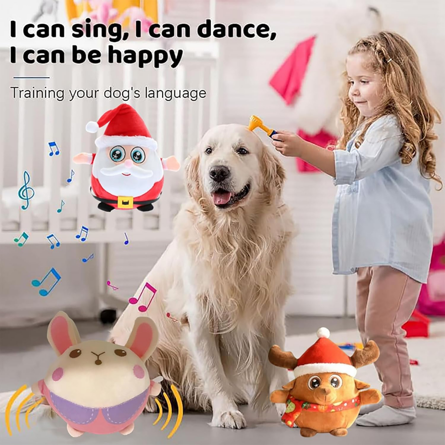 2024 Active Motion Plush Pet Toy, Upgraded Interactive Electronic Canine Companion, Features a Squeaky, Mobile Dog Ball,Interactive Dog Ball Mobile Toy with Recording and Music (Pig Sky Blue)
