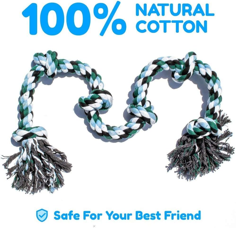 Giant Dog Rope Chew Toys for Extra Large Dogs - 42 Inch, 6 Knot Tough Benefits Non-Profit Animal Rescue - Indestructible Toy for Aggressive Chewers and Large Dog Breeds