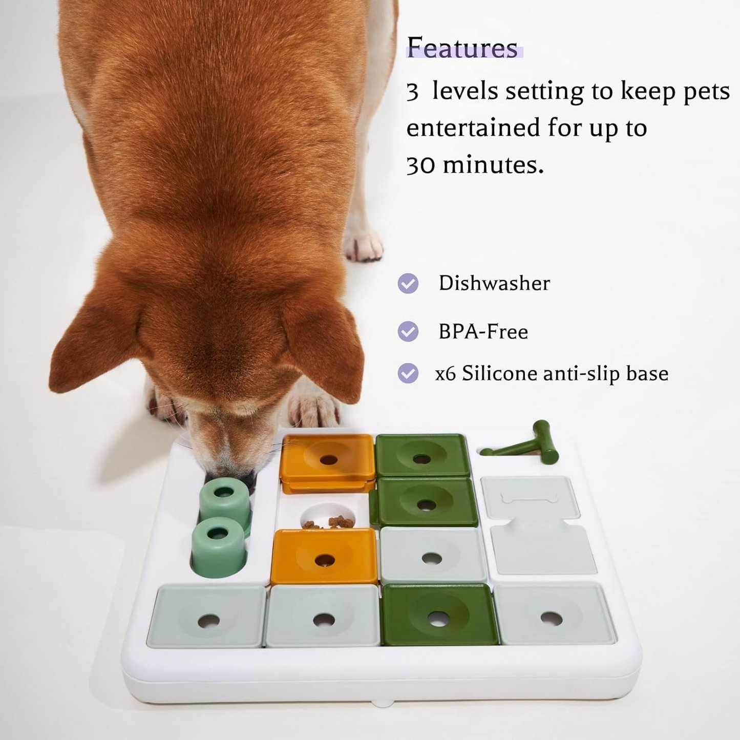 Dog Puzzle Toy 3 Levels, Dog Interactive Toys, Mental stimulating for Boredom and Smart Dogs, Treat Puzzle for All Breeds Dog