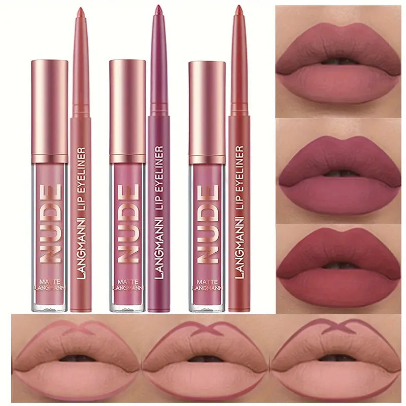 Matte Liquid Lipstick and Lip Liner Set