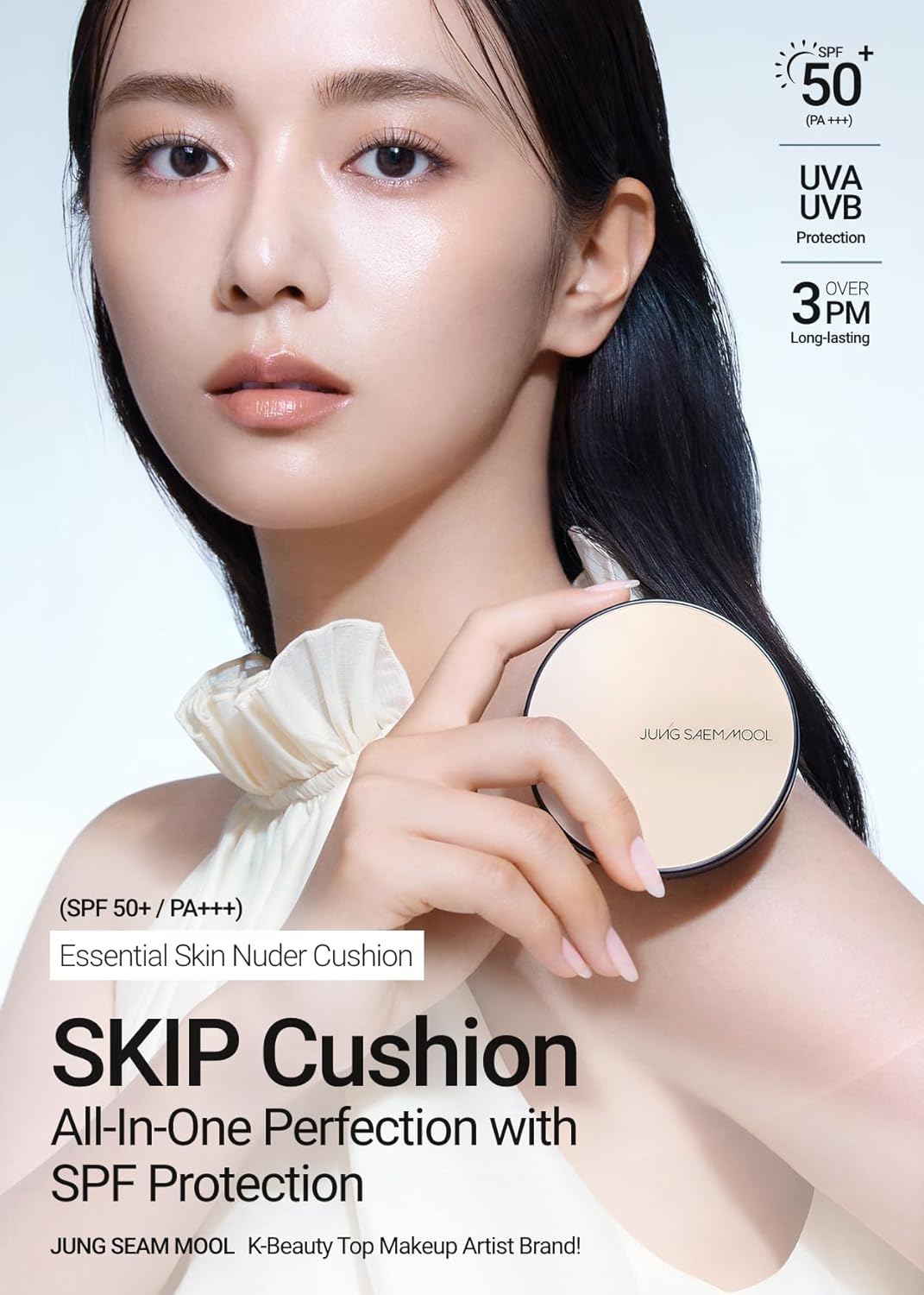 Essential Skin Nuder Cushion (Light) | Refill Included | Natural Finish | Buildable Coverage | Makeup Artist Brand | Cream Foundation
