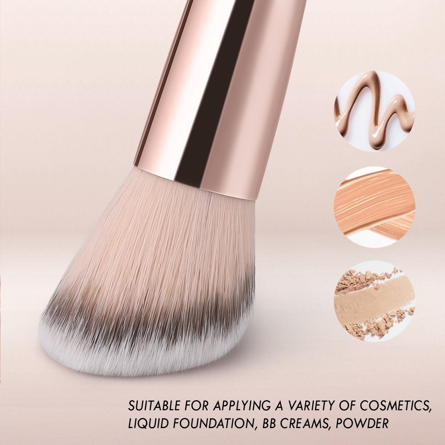 KINGMAS Foundation Makeup Brush, Double-ended Angled/Round Top Contour Brush, used for beauty blending of liquid and powder, concealer, cosmetics, and blush makeup brush (Brown)