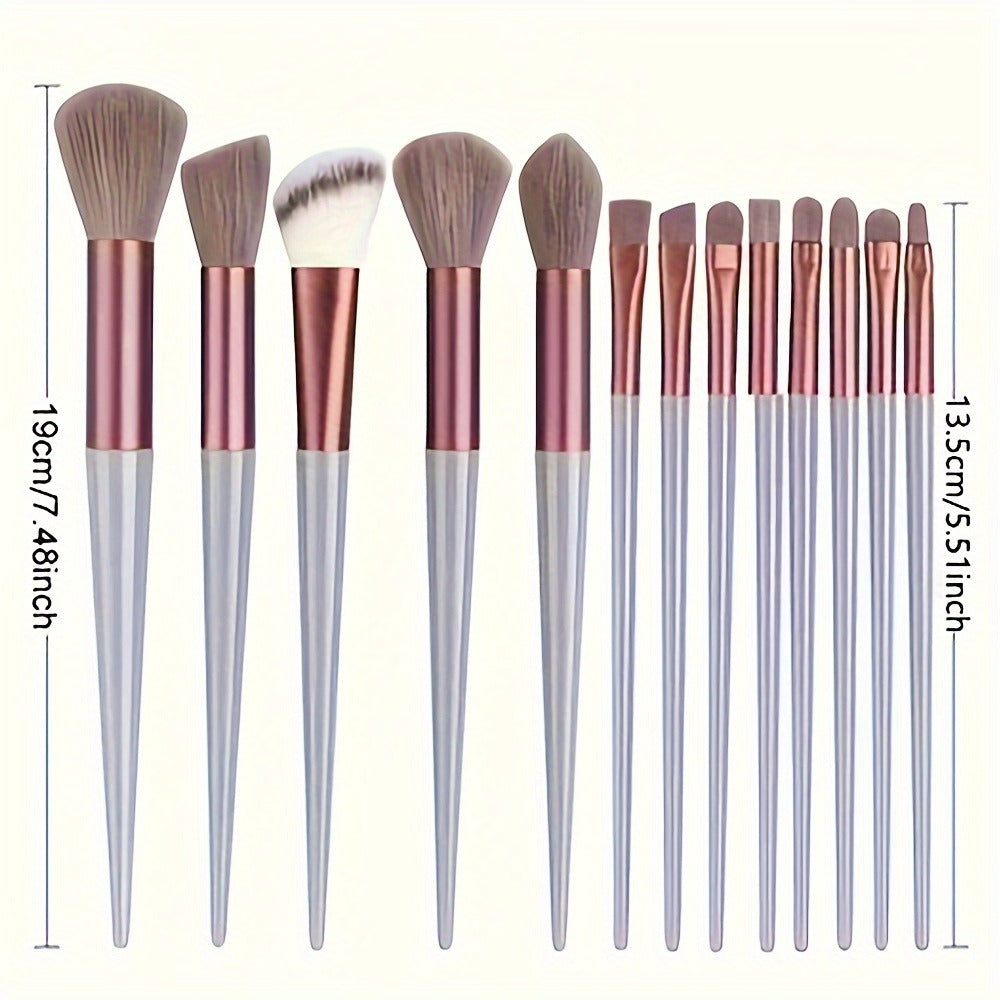 13pcs/set Makeup Brush Set Soft Polyester Bristles For Flawless Beauty, Hypoallergenic Nylon Bristles, Suitable For All Skin Types, Soft And Easy To Use
