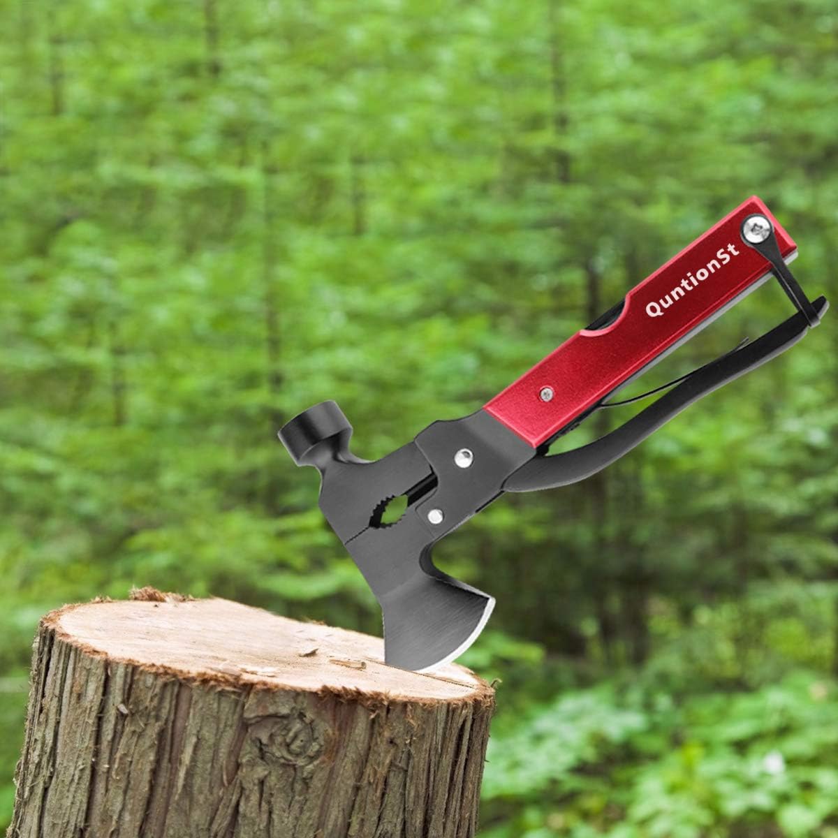 Camping Equipment Multifunctional Tool, Men's Stocking Stuffer, Christmas Gift for Men, for Fathers, Husbands and Boyfriends. 16-in-1 Camping Accessories Multifunctional Tool Axe, with an axe, a hammer, pliers, a knife, and a bottle opener.