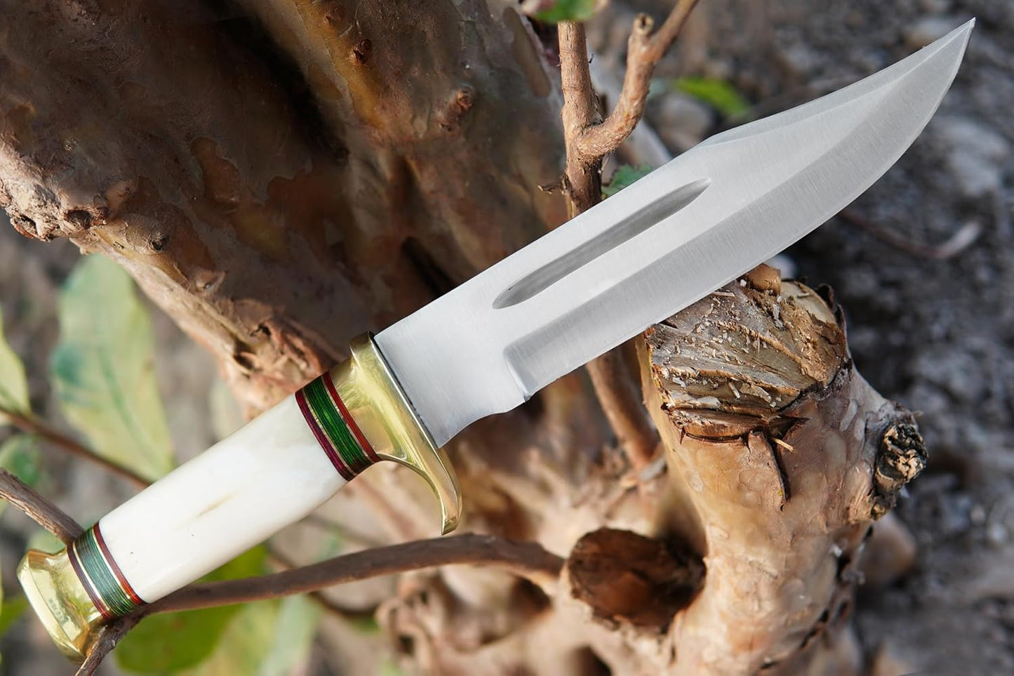 Custom Handmade D2 Steel 12.5 Inches Hunting Knife - Perfect Grip Bone Handle with Brass fitting (REG-225)
