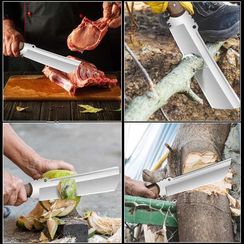 Survival Machete with Sheath for Cutting Trees, for Yard Work and for Bushcrafting Machetes Sickle Heavy Duty Machete for clearing Brush Garden Tools Construction Blade