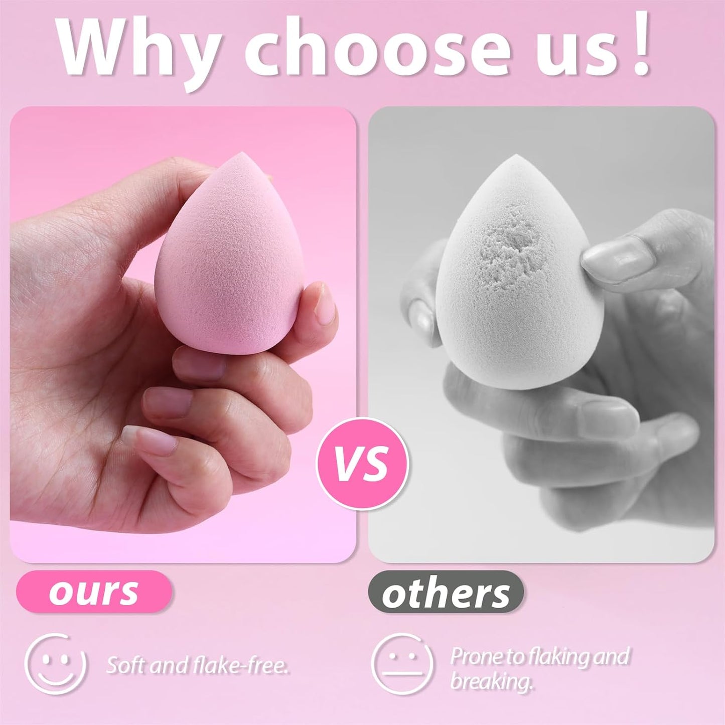 Makeup sponge set Foonbe blender sponge 7 pieces, suitable for liquids, creams and powders, latex-free, multi-color beauty sponge, with 1 mini sponge, vegetarian, non-irritating