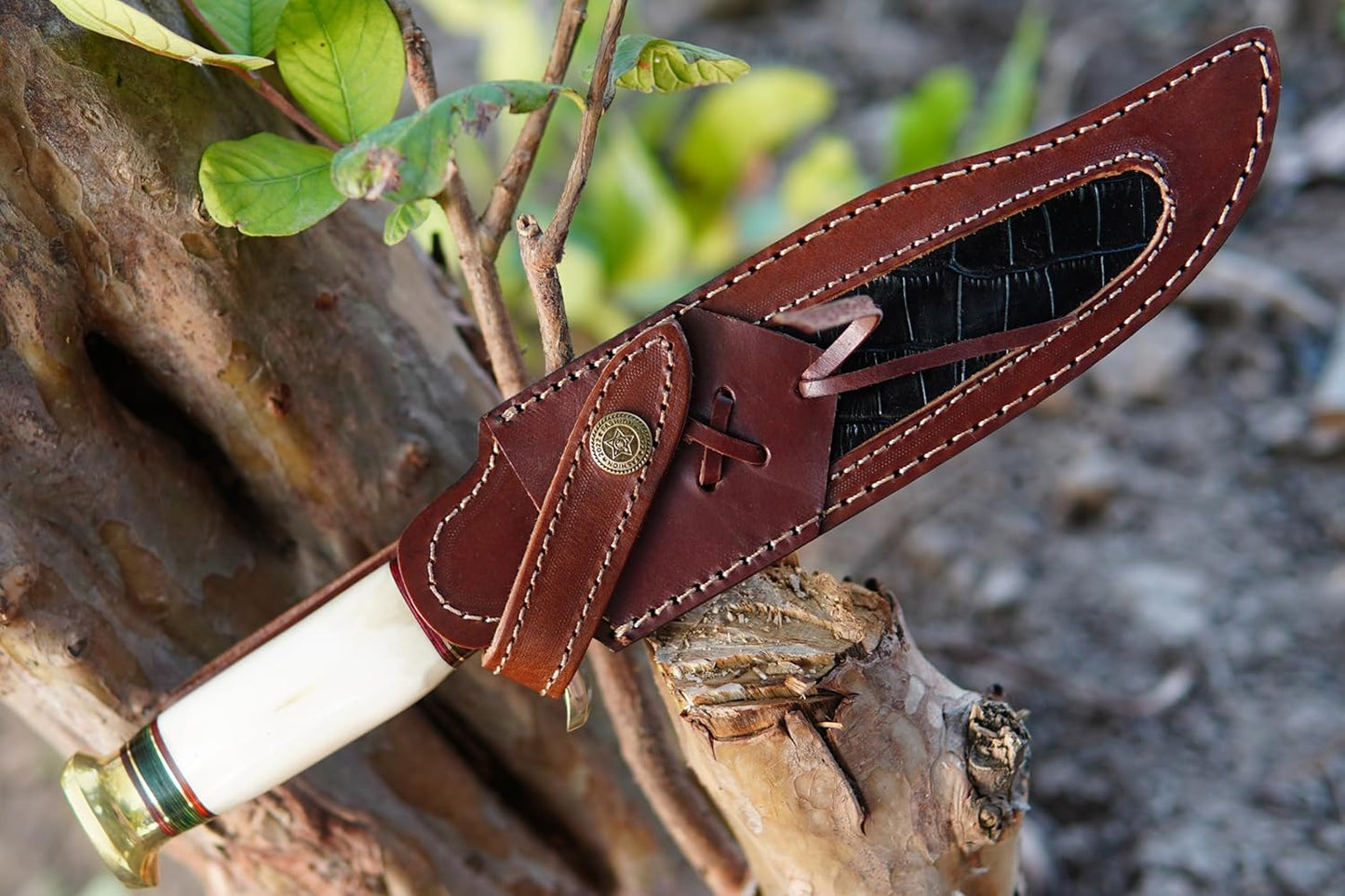 Custom Handmade D2 Steel 12.5 Inches Hunting Knife - Perfect Grip Bone Handle with Brass fitting (REG-225)