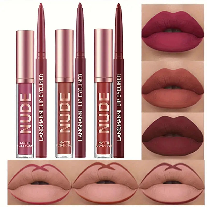 Matte Liquid Lipstick and Lip Liner Set