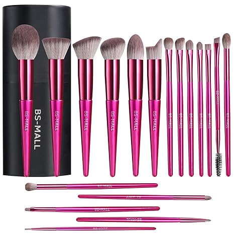 Makeup Brush Set 18 high-quality synthetic foundation concealer eyeshadow blush makeup brushes, black shell