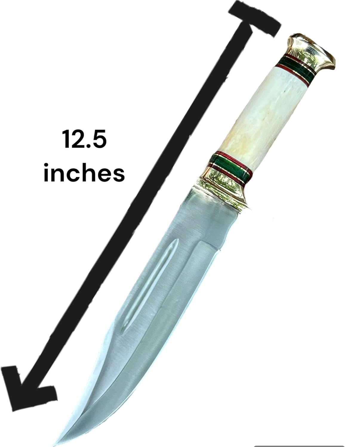 Custom Handmade D2 Steel 12.5 Inches Hunting Knife - Perfect Grip Bone Handle with Brass fitting (REG-225)