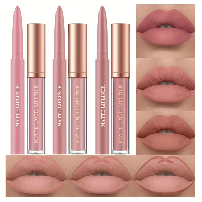 Matte Liquid Lipstick and Lip Liner Set