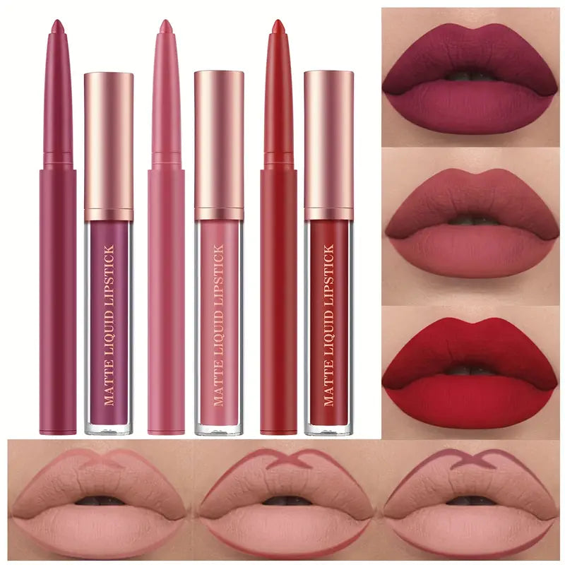 Matte Liquid Lipstick and Lip Liner Set