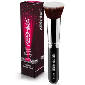 Flat-top Kabuki Foundation Brush – Premium Makeup Brush for Liquids, Creams, and Powders – Buffs, Blends, and Applies on the Face – Top Diameter 3 cm