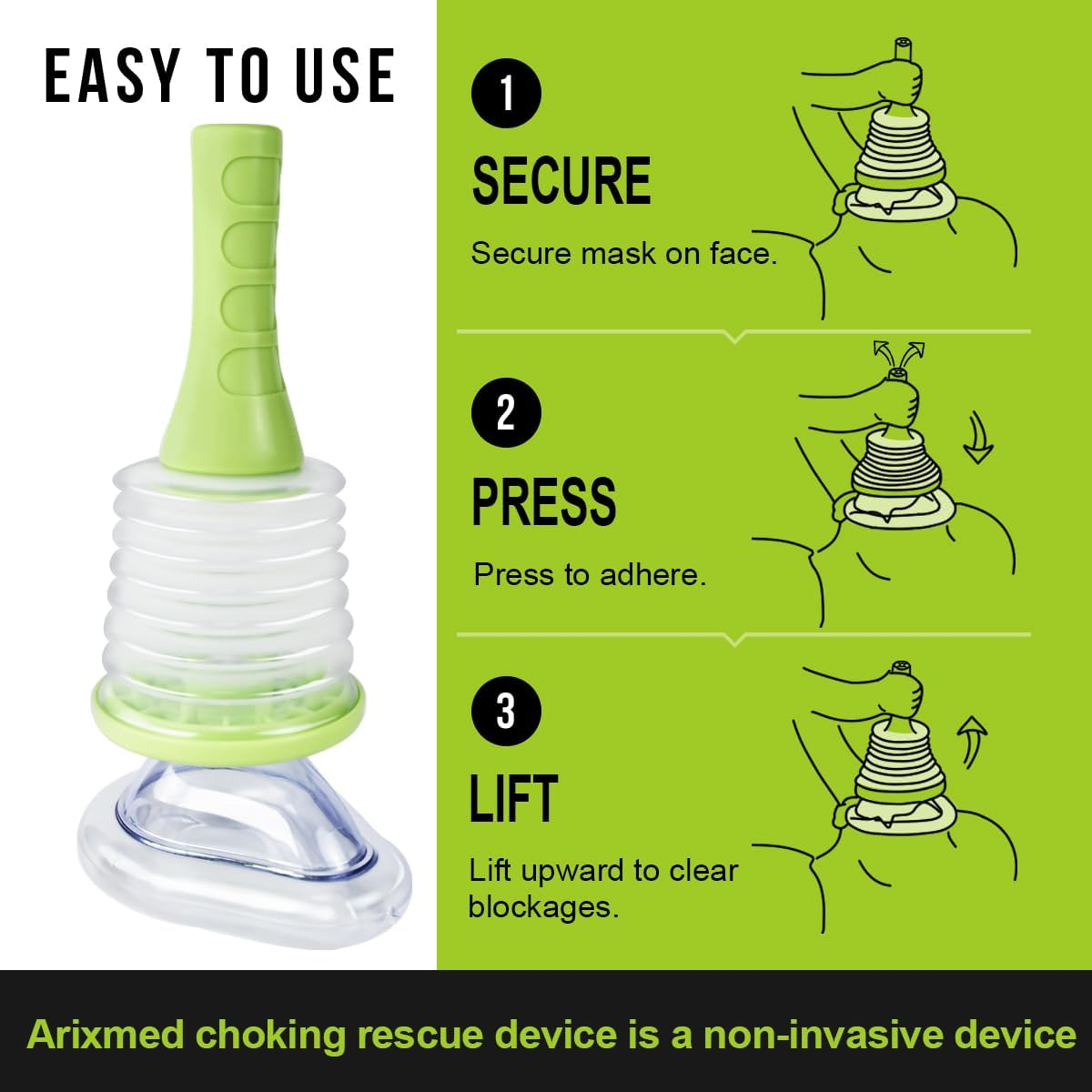 Choking Rescue Device, Portable Airway Suction Device for Children and Adults, First Aid Kit for Kids and Adults - Travel Kit