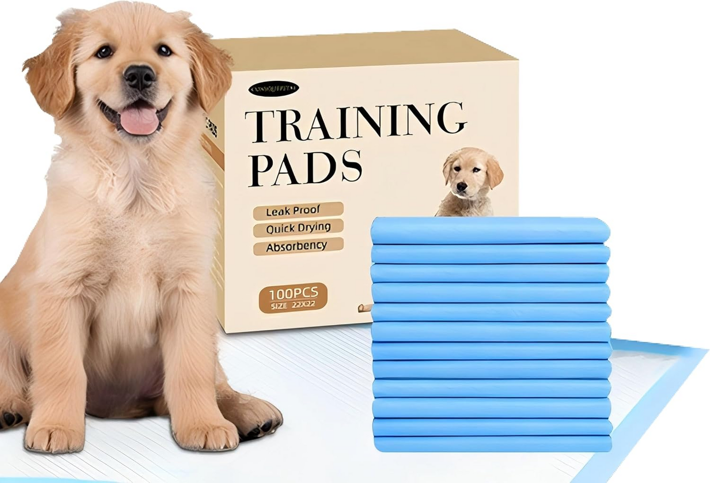 22x22 Dog Pee Pads 40 Count, Charcoal Puppy Pads, Super Absorbent Training Pads, 6-Layer Leak-Proof Puppy Training Pads for Dogs, Fast-Drying, Potty Training and Floor Protection