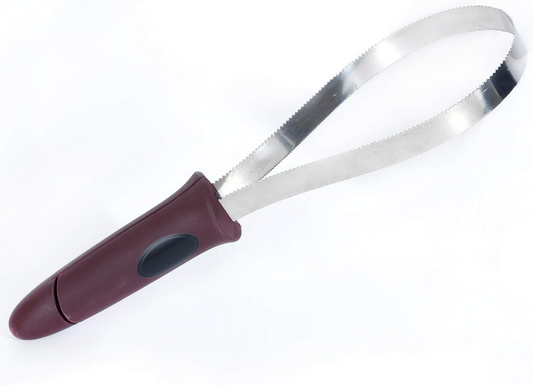 Dual-Sided Shedding Blade with Stainless Steel Blade De-Shedding Tool for All Dog Coat Types- Soft Touch Grip (Burgundy)