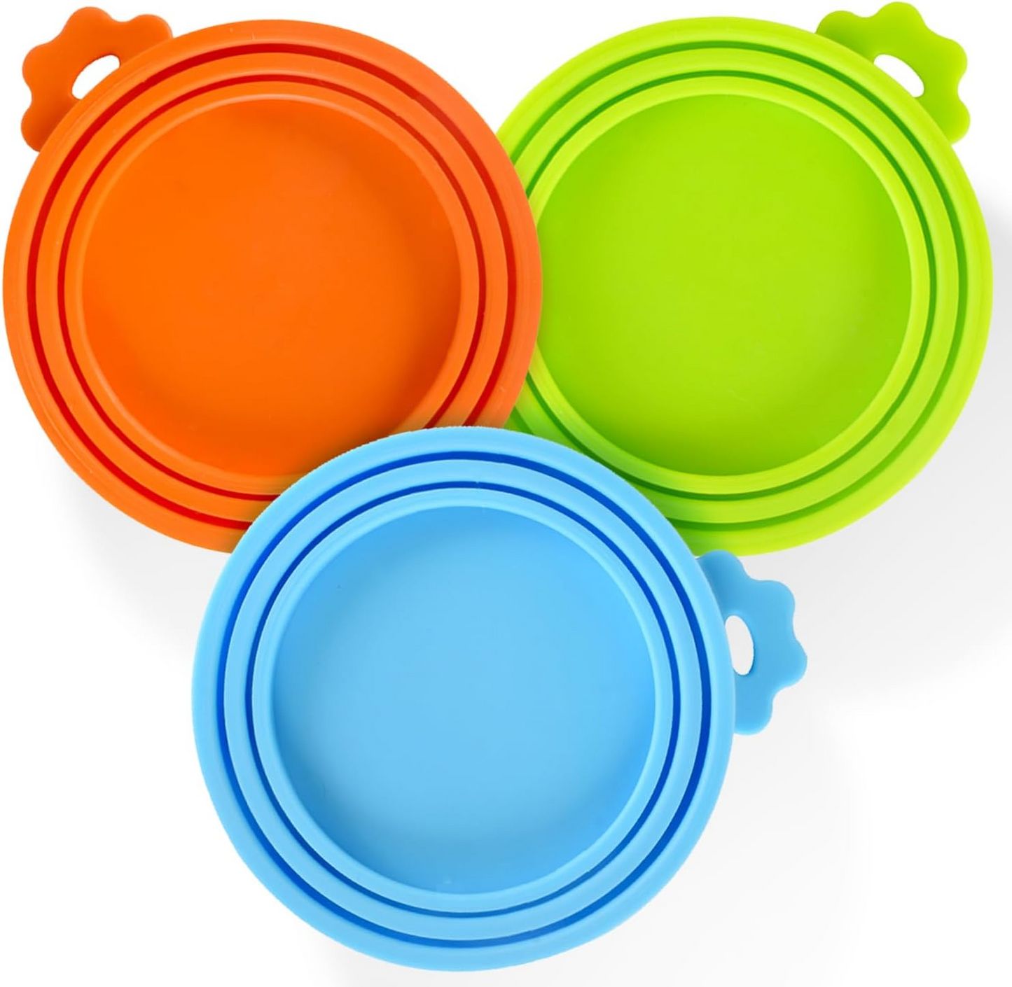 3 Pack Pet Food Can Covers Universal Can Lids Safe/Silicone Dog&Cat Food Can Lid Covers (green+blue+orange)