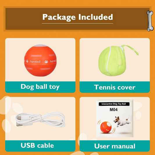 Interactive Dog Toys Dog Ball,[2025 Newly Upgraded] Durable Motion Activated Automatic Rolling Ball Toys for/Small/Medium/Large Dogs,USB Rechargeable (Orange)