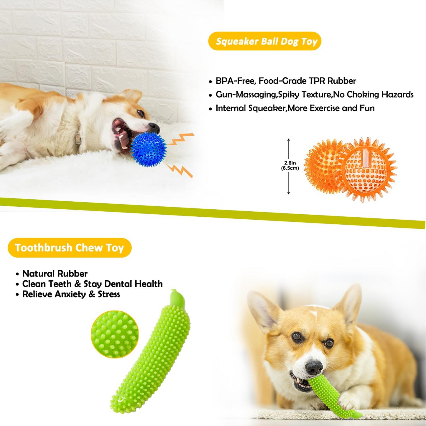 Dog Puppy Toys 25 Pack,Puppy Chew Toys for Fun and Teeth Cleaning,Dog Squeak Plush Toys, Squeaky Toy Balls, Tug of War Toys, Puppy Teething Toys, Dog Rope Toys Pack for Puppy to Small Dogs