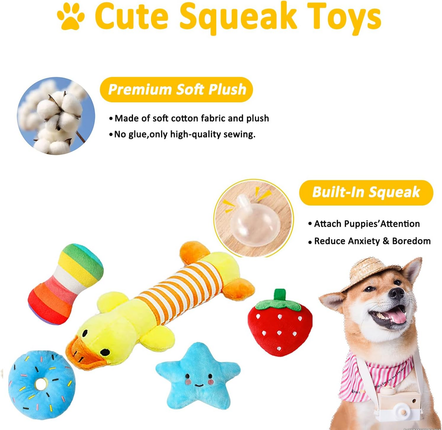 Dog Puppy Toys 25 Pack,Puppy Chew Toys for Fun and Teeth Cleaning,Dog Squeak Plush Toys, Squeaky Toy Balls, Tug of War Toys, Puppy Teething Toys, Dog Rope Toys Pack for Puppy to Small Dogs