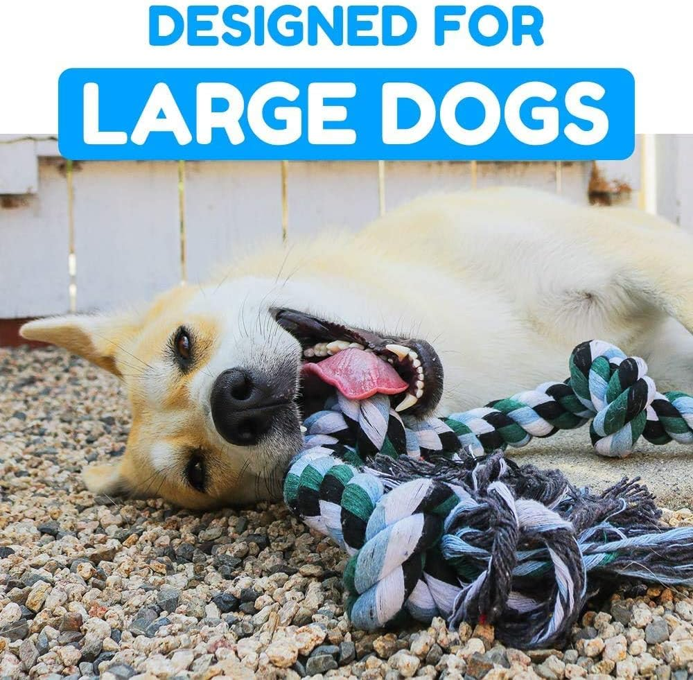 Giant Dog Rope Chew Toys for Extra Large Dogs - 42 Inch, 6 Knot Tough Benefits Non-Profit Animal Rescue - Indestructible Toy for Aggressive Chewers and Large Dog Breeds