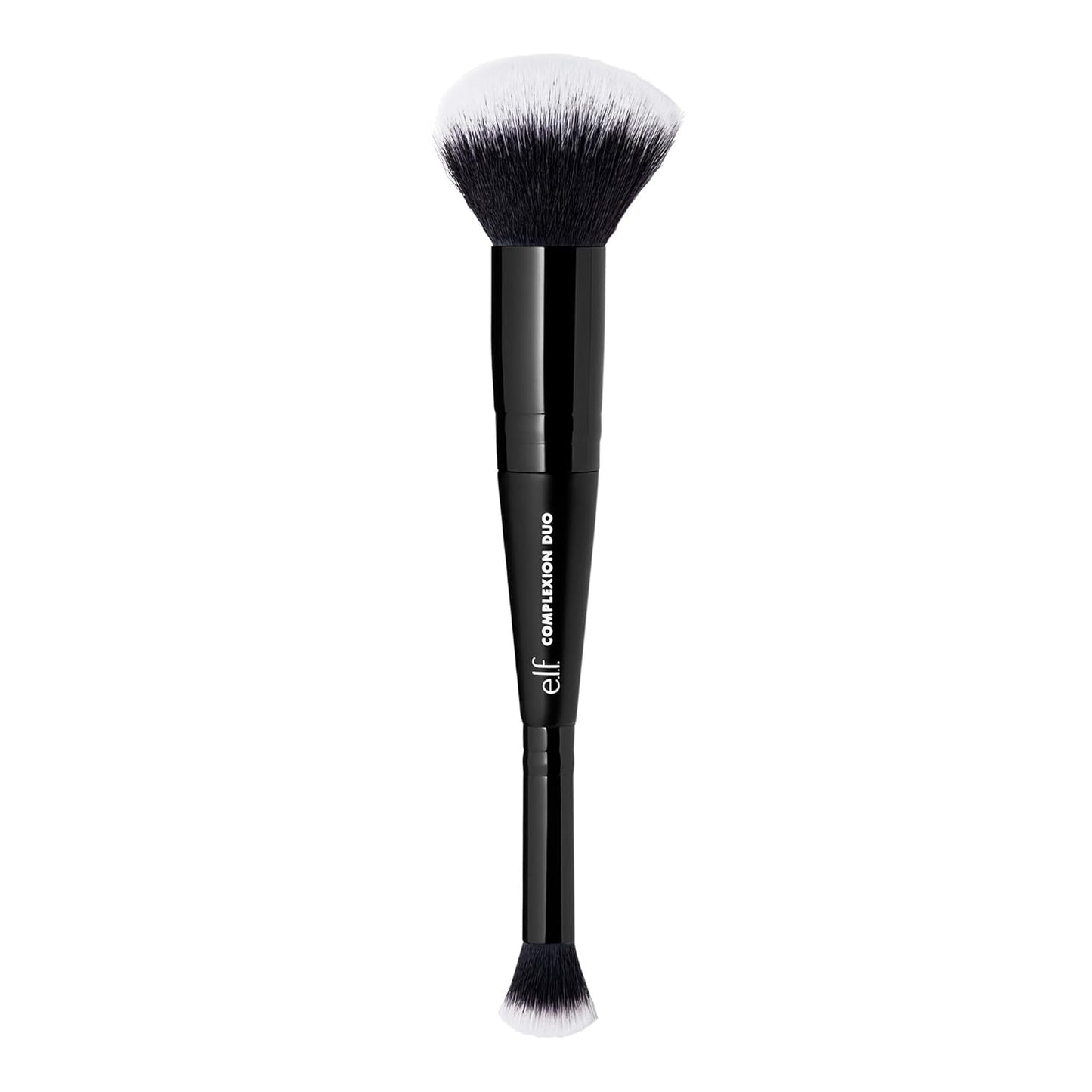 e.l.f. Complexion Duo Makeup Brush, a makeup brush for applying foundation and concealer to create an airbrushed finish, with vegan and non-irritating bristles.