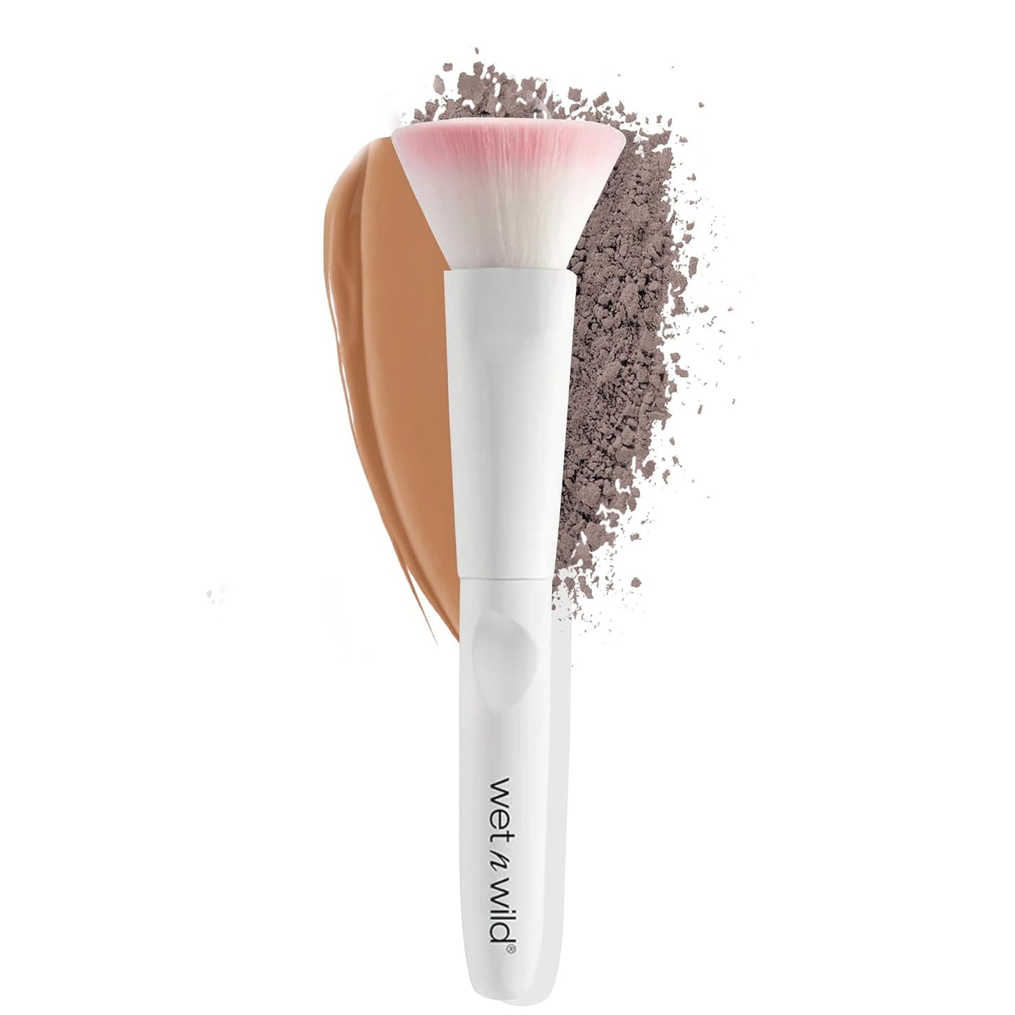 Wet n Wild Kabuki Brush, with a flat top suitable for all formulas. It features densely packed synthetic bristles and an ergonomic handle for comfortable control.