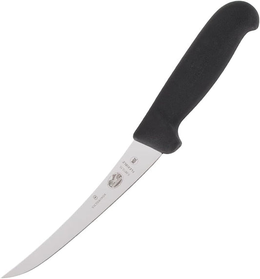 Victorinox Swiss Army Fibrox Pro Curved Skeleton Knife, Flexible Blade, 6-inch, Black