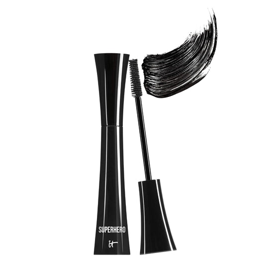 Superhero Mascara – Volumizing and Lengthening Black Mascara – Buildable Lash Volume with Collagen, Biotin & Peptides – Lifting & Curling Formula – Suitable for Sensitive Eyes