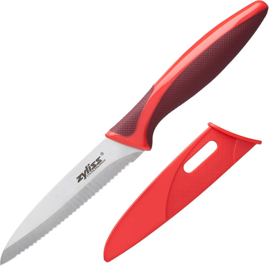 ZYLISS serrated peeler, 4-inch stainless steel blade, red