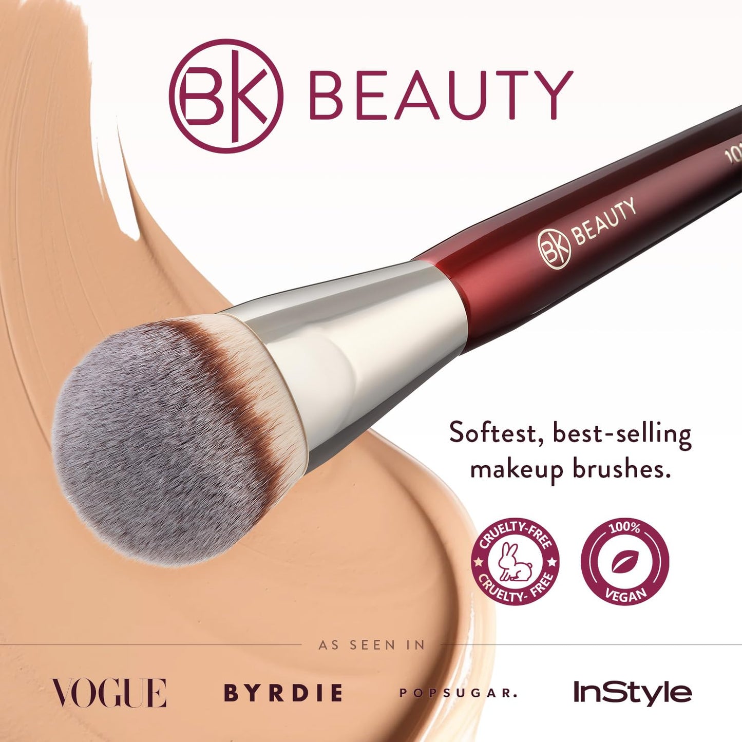 BK Beauty Brush – 101 Concise Foundation Brush – Contour Foundation Brush – Foundation Brush – Facial Brush for liquid or foundation