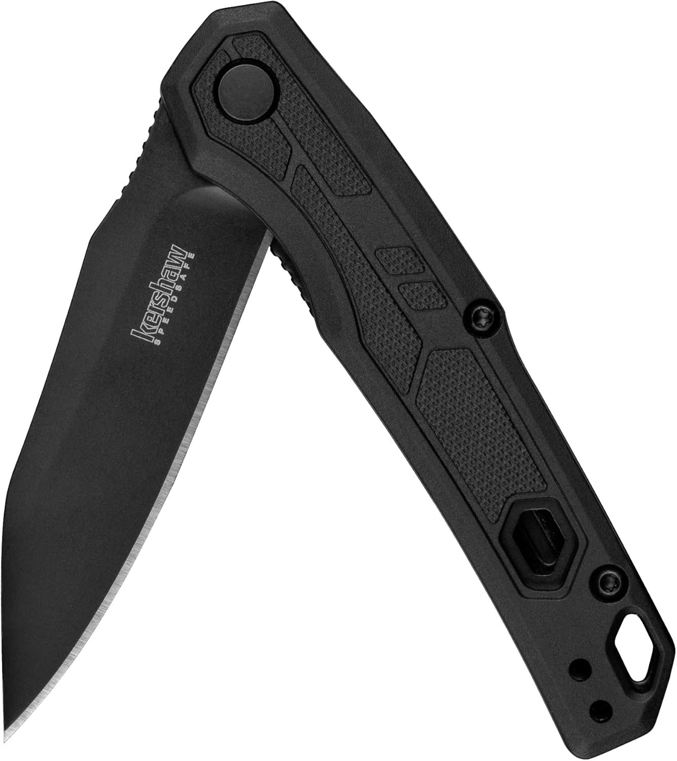 Kershaw 2.75-inch (approx. 7 cm) Tactical Pocket Knife Set with Smith's 2-Step Knife Sharpener, suitable for rounded-tip knives, pocket knives and hunting knives.