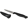 Farberware Edgekeeper 3.5-inch (approx. 8.9 cm) Paring Knife with Self-Sharpening Blade Cover, High-Carbon Stainless Steel Kitchen Knife with Ergonomic Handle, Razor-Sharp Knife, Black