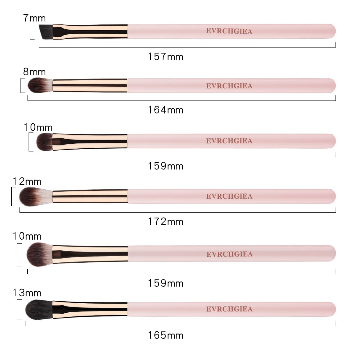 Eye Makeup Brush Set, 6 Professional Blending Eyeshadow Makeup Brushes for Concealer, Eyebrows and Eyeliner, with Soft Bristles and Wooden Handles