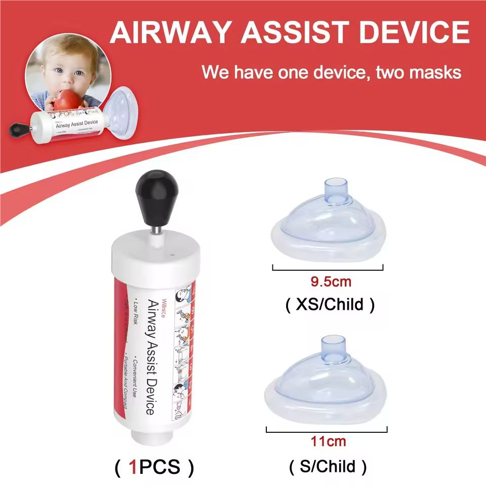 Tracheal Assistance Device First Aid Kit for Choking - Available in Two Sizes for Adults and Children. Choking Rescue Kit for Family Use.