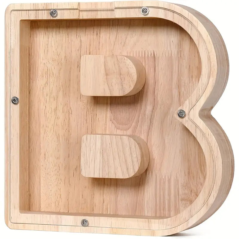 Personalized Wooden A-Z Letter Piggy Bank