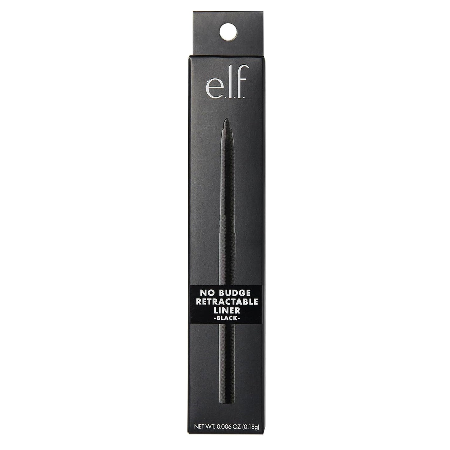 elf No Budge Retractable Eyeliner, Cream, Ultra-Purple and Waterproof, Creates Bold and Clear Lines, Vegan, Non-irritating, Black 0.2g