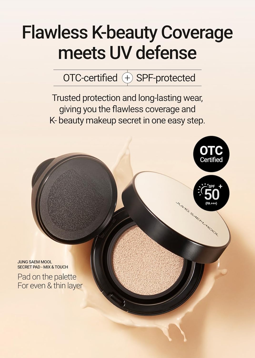 Essential Skin Nuder Cushion (Light) | Refill Included | Natural Finish | Buildable Coverage | Makeup Artist Brand | Cream Foundation