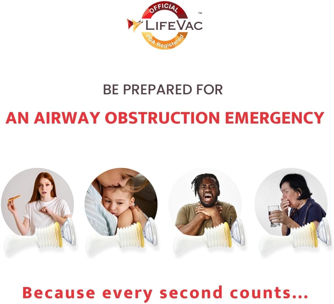 LifeVac Home Kit – A Portable Suction Rescue Device, a First Aid Kit for Both Children and Adults, a Portable Airway Suction Device Suitable for Use by Children and Adults