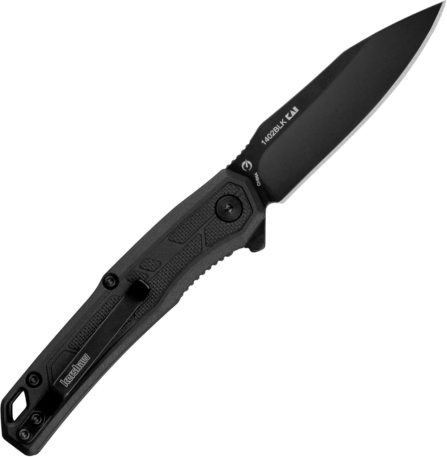 Kershaw 2.75-inch (approx. 7 cm) Tactical Pocket Knife Set with Smith's 2-Step Knife Sharpener, suitable for rounded-tip knives, pocket knives and hunting knives.