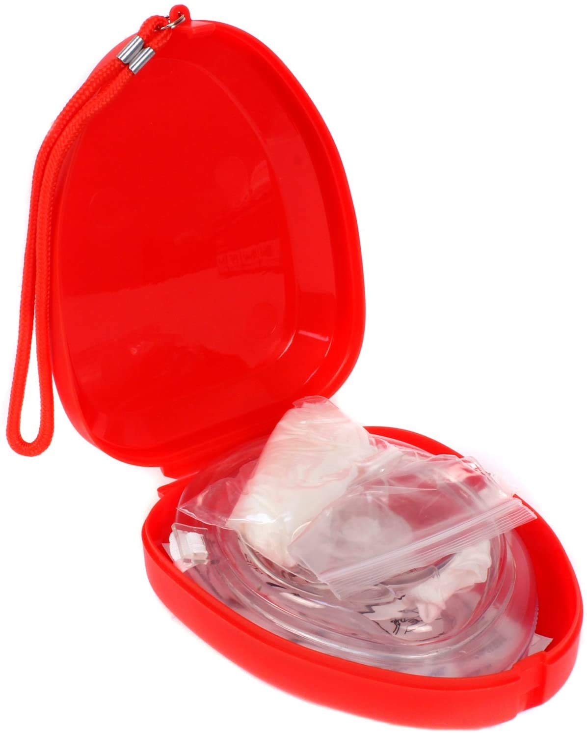 Ever Ready First Aid CPR Rescue Mask, Adult/Child Pocket Resuscitator, with Hard Case, Wrist Strap, Gloves and Wipes - 2-Pack