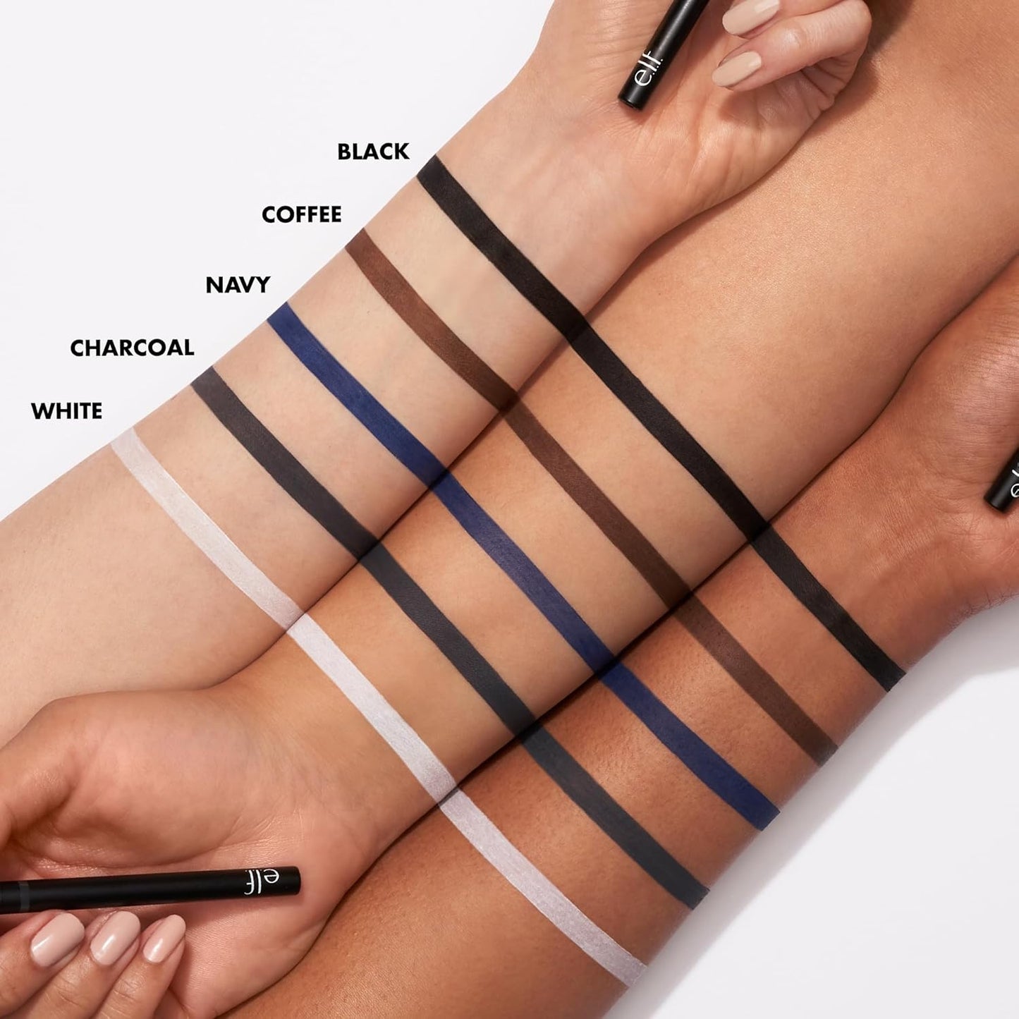 elf No Budge Retractable Eyeliner, Cream, Ultra-Purple and Waterproof, Creates Bold and Clear Lines, Vegan, Non-irritating, Black 0.2g