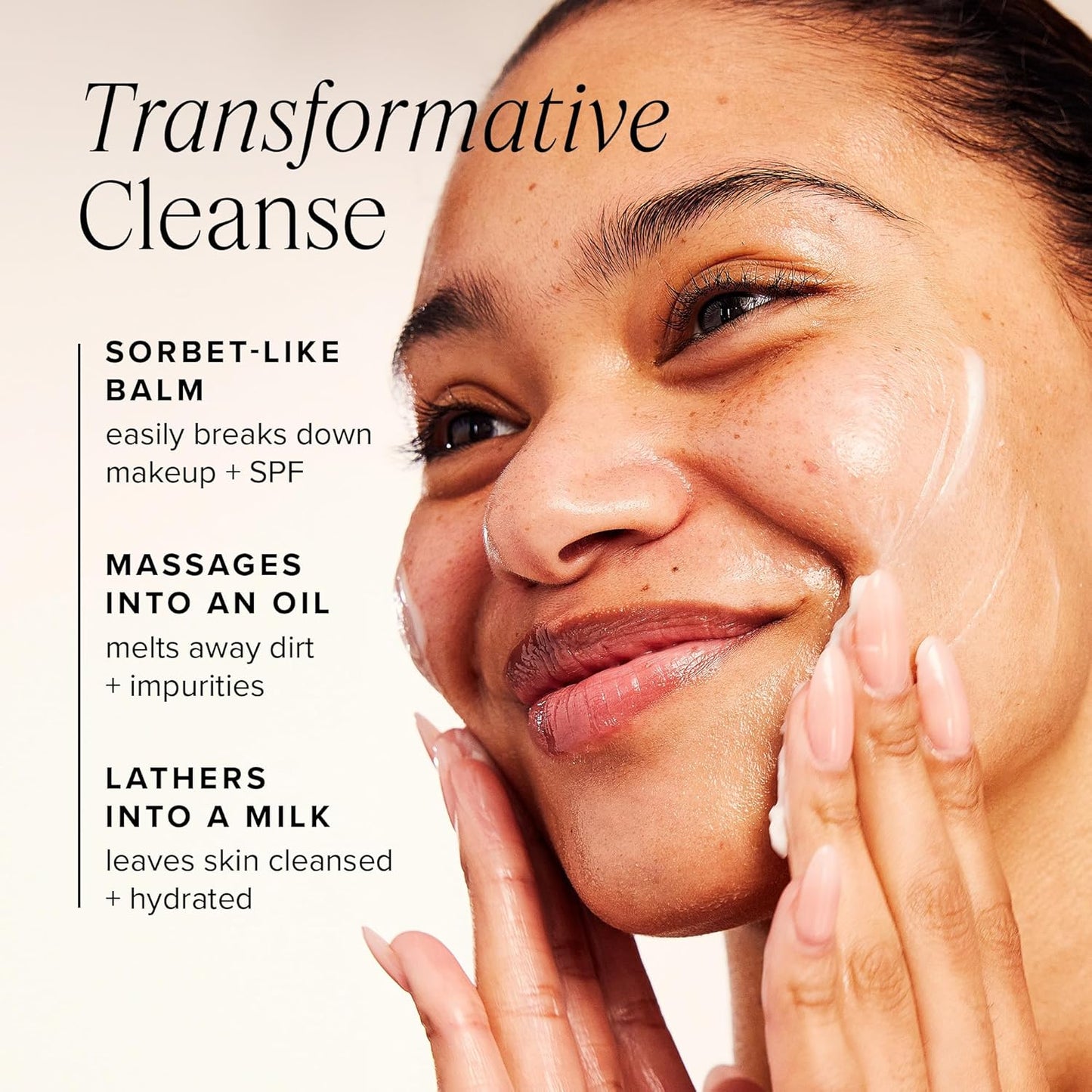 Farmacy Makeup Remover Cleansing Cream - Green Cleansing Waterproof Makeup Remover + Oil-Based Cleanser - Gentle Exfoliating Double Cleanser - Melt from Balm to Milky White Foam
