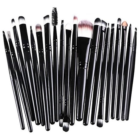 Makeup Brushes ZHIYE Make up Brush Set 20 PCs Professional Face Eyeliner for Foundation Blush Concealer Eyeshadow with Travel Black