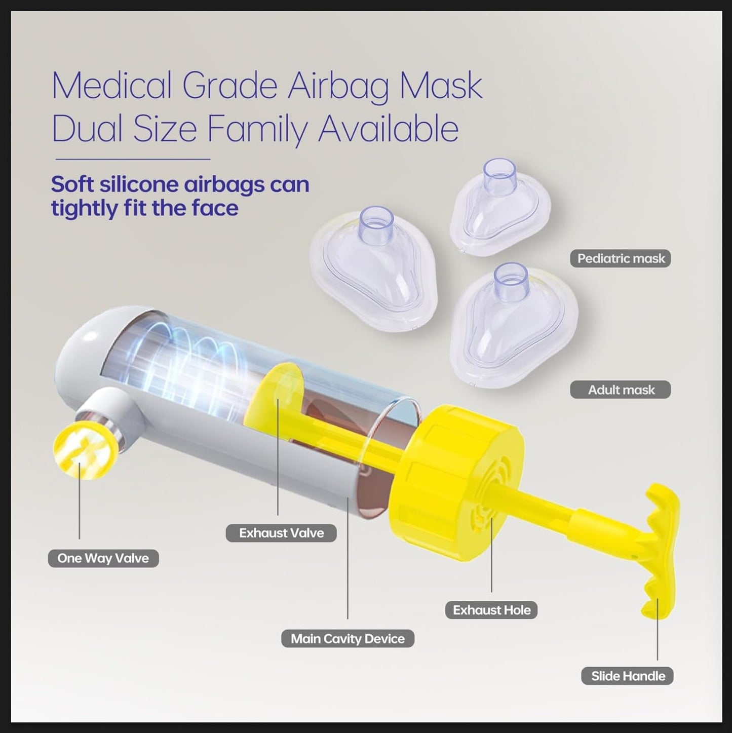 Jointown FSA HSA Choking Rescue for Children and Adults, Portable Airway Suction Device, Anti-choking Device, First Aid Home Kit for Children and Adults, Detachable Suction Device with Masks in Three Sizes