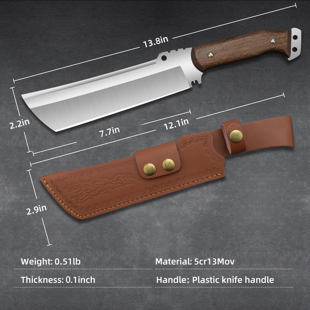 Survival Machete with Sheath for Cutting Trees, for Yard Work and for Bushcrafting Machetes Sickle Heavy Duty Machete for clearing Brush Garden Tools Construction Blade